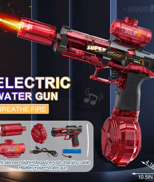 LED Lights Electric Water Guns Children Simulated Shooting Recoil Powerful Automatic Water Spray Gun Kids Summer Outdoor Toys