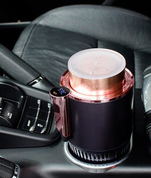 2 In1 Car Heating Cooling Cup 12V Smart Car Cup Holder Digital Temperature Display Drink Cup Warmer Cooler Mini Car Refrigerator