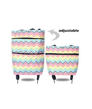 2 in 1 Foldable Shopping Cart with Wheels Premium Oxford Fabric Multifunction Shopping Bag Organizer High Capacity