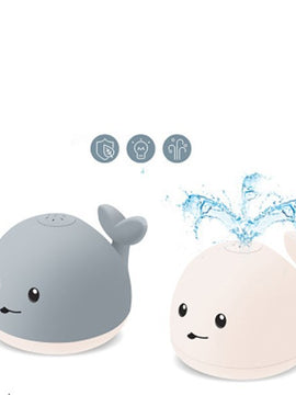 Baby Cute Cartoon Whale Floating Spraying Water Bath Toys With Light Music LED Light Baby Toys