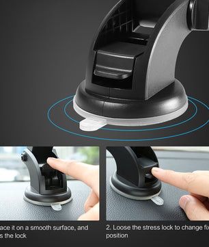 Car Phone Holder Long Rod Telescopic Car Dashboard Suction Cup Type