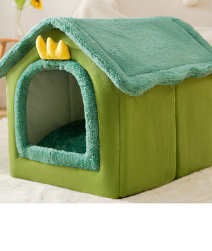 Foldable Dog House Pet Cat Bed Winter Dog Villa Sleep Kennel Removable Nest Warm Enclosed Cave Sofa Pets Supplies