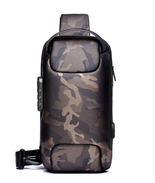 Waterproof USB Anti-theft Bag Men Oxford Crossbody Shoulder Bag Sling Multifunction Short Travel Messenger Chest Pack