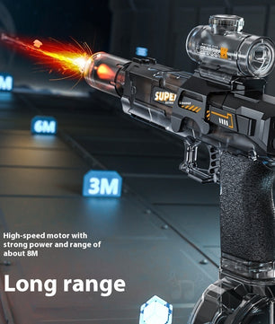 LED Lights Electric Water Guns Children Simulated Shooting Recoil Powerful Automatic Water Spray Gun Kids Summer Outdoor Toys