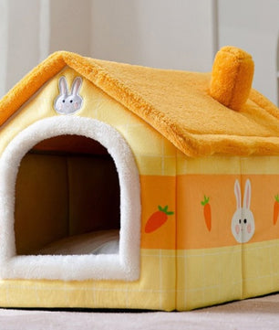 Foldable Dog House Pet Cat Bed Winter Dog Villa Sleep Kennel Removable Nest Warm Enclosed Cave Sofa Pets Supplies