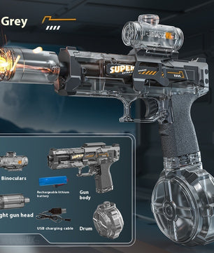 LED Lights Electric Water Guns Children Simulated Shooting Recoil Powerful Automatic Water Spray Gun Kids Summer Outdoor Toys