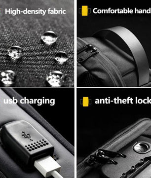 Waterproof USB Anti-theft Bag Men Oxford Crossbody Shoulder Bag Sling Multifunction Short Travel Messenger Chest Pack