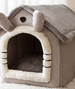 Foldable Dog House Pet Cat Bed Winter Dog Villa Sleep Kennel Removable Nest Warm Enclosed Cave Sofa Pets Supplies