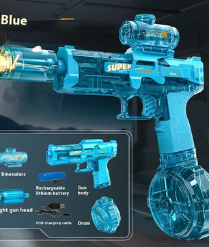 LED Lights Electric Water Guns Children Simulated Shooting Recoil Powerful Automatic Water Spray Gun Kids Summer Outdoor Toys