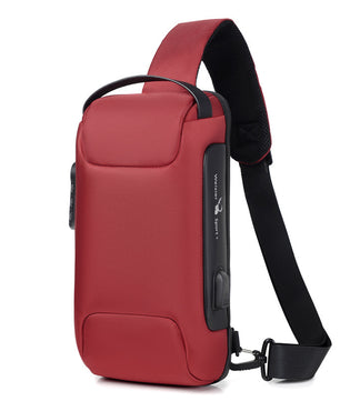 Waterproof USB Anti-theft Bag Men Oxford Crossbody Shoulder Bag Sling Multifunction Short Travel Messenger Chest Pack