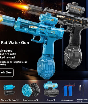 LED Lights Electric Water Guns Children Simulated Shooting Recoil Powerful Automatic Water Spray Gun Kids Summer Outdoor Toys