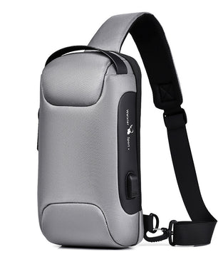 Waterproof USB Anti-theft Bag Men Oxford Crossbody Shoulder Bag Sling Multifunction Short Travel Messenger Chest Pack
