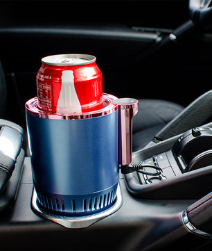 2 In1 Car Heating Cooling Cup 12V Smart Car Cup Holder Digital Temperature Display Drink Cup Warmer Cooler Mini Car Refrigerator