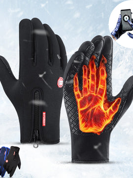 Winter Gloves Touch Screen Riding Motorcycle Sliding Waterproof Sports Gloves With Fleece