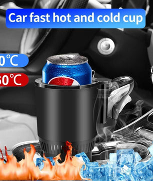 2 In1 Car Heating Cooling Cup 12V Smart Car Cup Holder Digital Temperature Display Drink Cup Warmer Cooler Mini Car Refrigerator