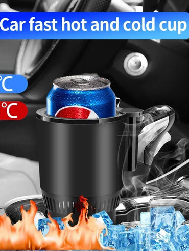 2 In1 Car Heating Cooling Cup 12V Smart Car Cup Holder Digital Temperature Display Drink Cup Warmer Cooler Mini Car Refrigerator