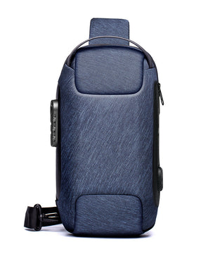 Waterproof USB Anti-theft Bag Men Oxford Crossbody Shoulder Bag Sling Multifunction Short Travel Messenger Chest Pack