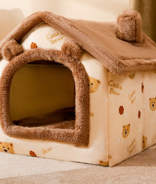Foldable Dog House Pet Cat Bed Winter Dog Villa Sleep Kennel Removable Nest Warm Enclosed Cave Sofa Pets Supplies