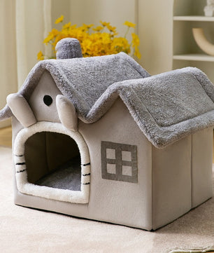 Foldable Dog House Pet Cat Bed Winter Dog Villa Sleep Kennel Removable Nest Warm Enclosed Cave Sofa Pets Supplies