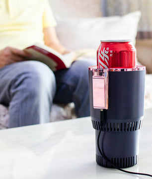 2 In1 Car Heating Cooling Cup 12V Smart Car Cup Holder Digital Temperature Display Drink Cup Warmer Cooler Mini Car Refrigerator