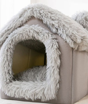 Foldable Dog House Pet Cat Bed Winter Dog Villa Sleep Kennel Removable Nest Warm Enclosed Cave Sofa Pets Supplies