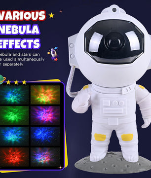 Galaxy Star Projector Starry Sky Night Light Astronaut Lamp Home Room Decor Decoration Bedroom Decorative Luminaires Gift