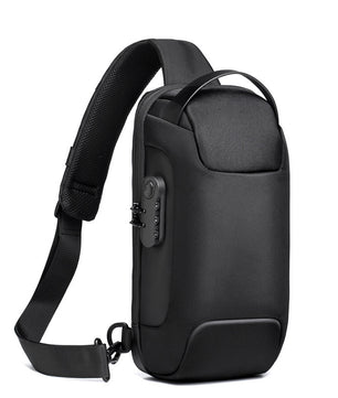 Waterproof USB Anti-theft Bag Men Oxford Crossbody Shoulder Bag Sling Multifunction Short Travel Messenger Chest Pack