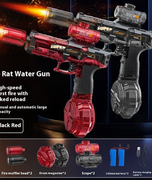 LED Lights Electric Water Guns Children Simulated Shooting Recoil Powerful Automatic Water Spray Gun Kids Summer Outdoor Toys