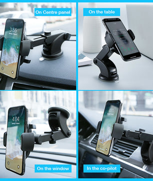 Car Phone Holder Long Rod Telescopic Car Dashboard Suction Cup Type