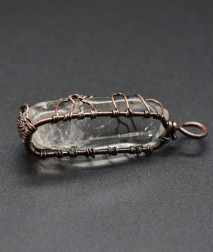 Hot Selling Stone Crystal Pillar Tree Of Life Pendant Ins Fashion Necklace