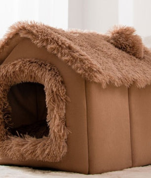 Foldable Dog House Pet Cat Bed Winter Dog Villa Sleep Kennel Removable Nest Warm Enclosed Cave Sofa Pets Supplies