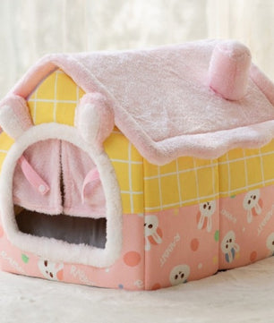 Foldable Dog House Pet Cat Bed Winter Dog Villa Sleep Kennel Removable Nest Warm Enclosed Cave Sofa Pets Supplies