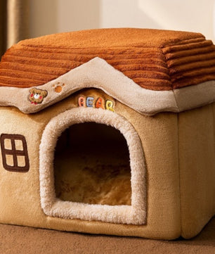 Foldable Dog House Pet Cat Bed Winter Dog Villa Sleep Kennel Removable Nest Warm Enclosed Cave Sofa Pets Supplies
