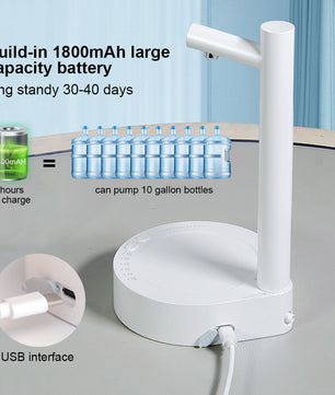 Desk Dispenser Electric Water Gallon Automatic Water Bottle Dispenser Rechargeable Water Dispenser