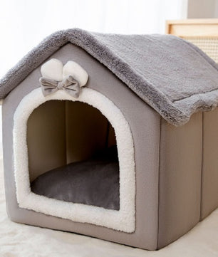 Foldable Dog House Pet Cat Bed Winter Dog Villa Sleep Kennel Removable Nest Warm Enclosed Cave Sofa Pets Supplies